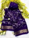Tew Crepe Silk Printed Jacquard Viewing Saree